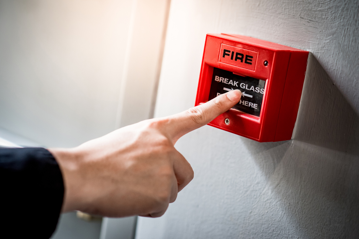 Fire alarm being activated